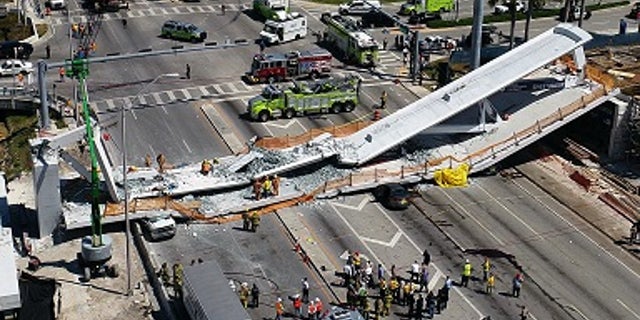 The bridge collapsed Thursday, March 15, 2018, killing at least six people.