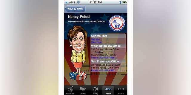 A conservative filmmaker in Hollywood thought he had developed a worthwhile iPhone app: a telephone directory listing every U.S. senator and congressman, with caricatures of the legislators drawn by an artist.