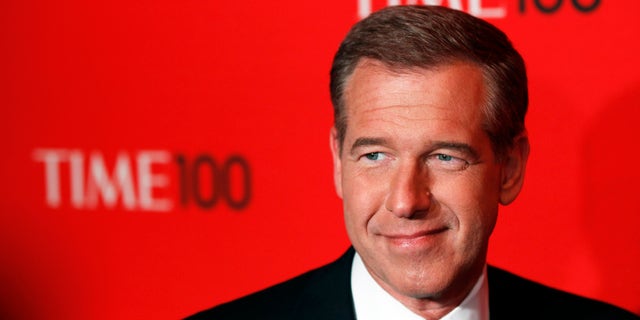 Television personality Brian Williams arrives at the Time 100 Gala in New York, April 24, 2012. The Time 100 is an annual list of the 100 most influential people in the last year complied by Time Magazine. REUTERS/Lucas Jackson (UNITED STATES - Tags: ENTERTAINMENT) - RTR316MP