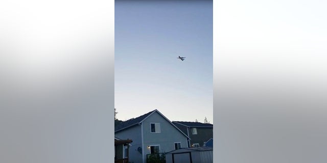 The plane was witnessed flying over homes on August 10, 2018.