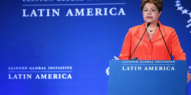 Rousseff at the Clinton Global Initiative Latin America meeting on December 9, 2013 in Rio de Janeiro, Brazil.