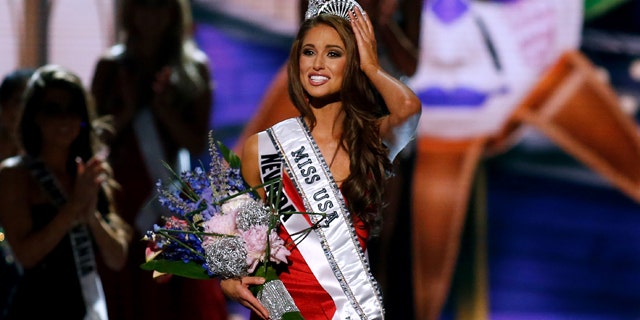 Miss Nevada USA Nia Sanchez after being crowned the new Miss USA, on June 8, 2014.