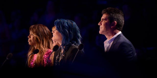 Kelly Rowland, Paulina Rubio, Demi Lovato and Simon Cowell on THE X FACTOR airing Thursday Nov. 21, 2013.