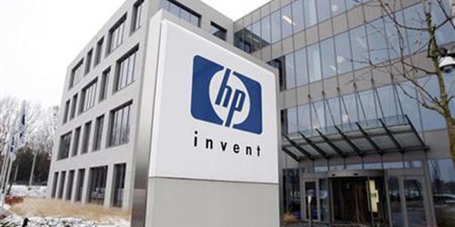 Jan. 12, 2010: A logo of HP is seen outside Hewlett-Packard Belgian headquarters in Diegem, near Brussels.