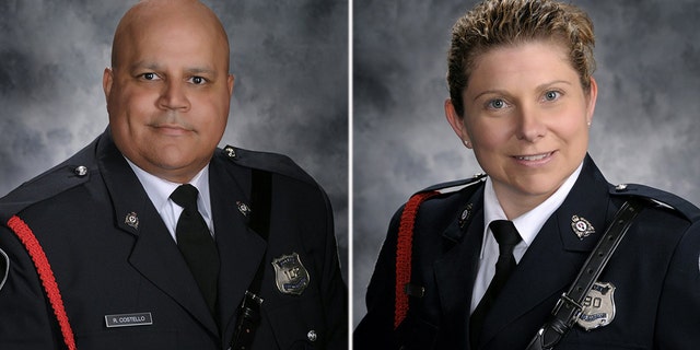 Robb Costello and Sara Burns were identified as the two officers killed in a shooting on Friday, August 10, 2018.