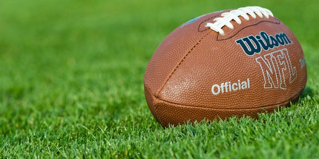 Iasi, Romania - September 20, 2012: Wilson NFL Trakified American Football ball, on the field