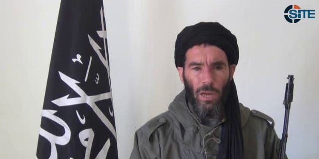 FILE - This undated file image taken from video provided by the SITE Intel Group made available Thursday Jan. 17, 2013, purports to show terrorist leader Moktar Belmoktar.