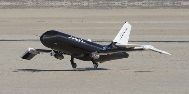 NASA used a remotely-controlled flight testbed called Prototype Technology-Evaluation Research Aircraft, or PTERA, to test the shape memory alloy. PTERA was designed and built by Area-I, and can be reconfigured to accommodate a wide variety of flight experiments. Credits: NASA / Ken Ulbrich