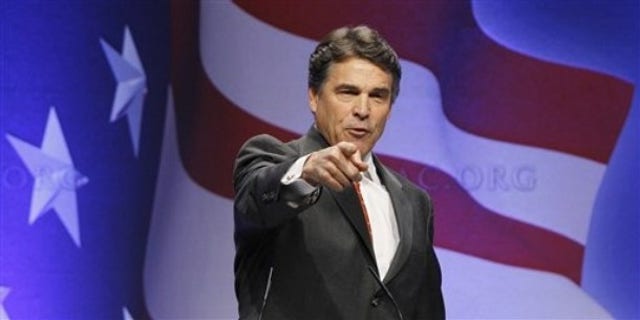 Gov. Rick Perry, R-Texas, speaks at the Conservative Political Action Conference (CPAC) in Washington, Friday, Feb. 11, 2011. (AP)