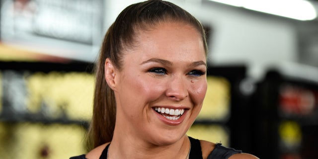 GLENDALE, CA - OCTOBER 27:  Fighter Ronda Rousey Hosts Media Day Ahead of The Rousey Vs. Holm Fight at the Glendale Fighting Club on October 27, 2015 in Glendale, California.  (Photo by Frazer Harrison/Getty Images)