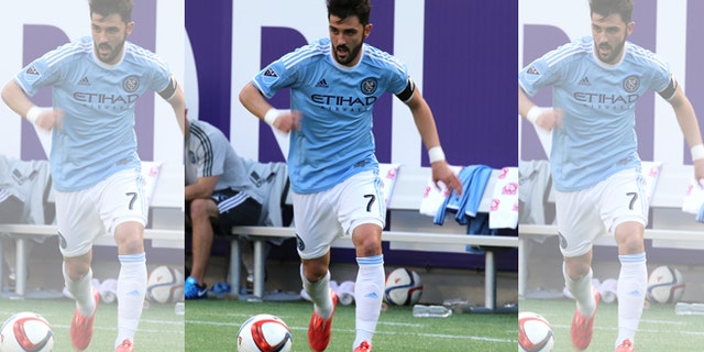 ORLANDO, FL - MARCH 08: David Villa #7 of New York City FC is seen during an MLS soccer match between the New York City FC and the Orlando City SC at the Orlando Citrus Bowl on March 8, 2015 in Orlando, Florida. This was the first game for both teams and the final score was 1-1.(Photo by Alex Menendez/Getty Images)