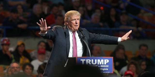 CHARLESTON, WV - MAY 05: Republican Presidential candidate Donald Trump speaks during his rally at the Charleston Civic Center on May 5, 2016 in Charleston, West Virginia. Trump became the Republican presumptive nominee following his landslide win in indiana on Tuesday.(Photo by Mark Lyons/Getty Images)