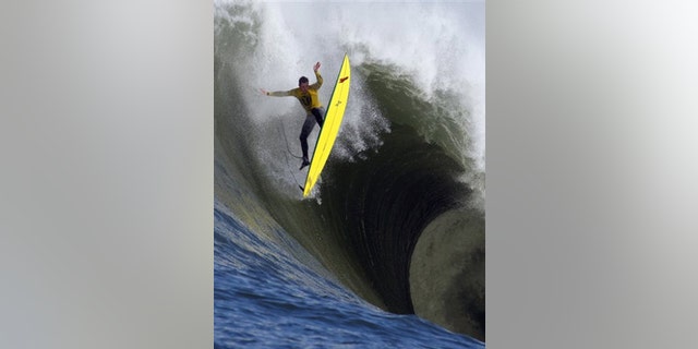 Feb. 13: Ion Banner loses control on a giant wave during the first heat of the Mavericks surfing contest in Half Moon Bay, Calif.