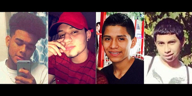 From left, victims Jefferson Villalobos, Michael Lopez Banegas, Jorge Tigre, and Justin Llivicura.