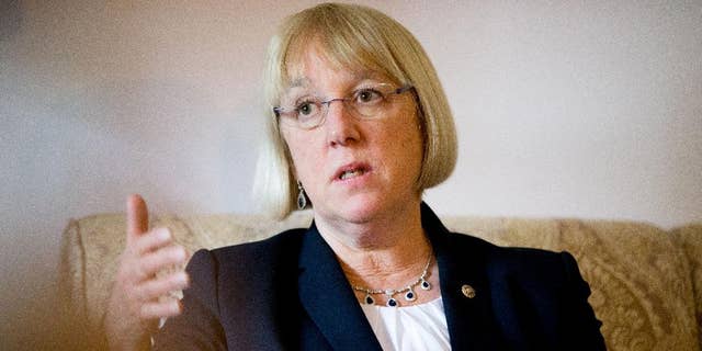 Sen. Patty Murray, D-Wash. speaks during an interview with The Associated Press in her office on Capitol Hill in Washington. 