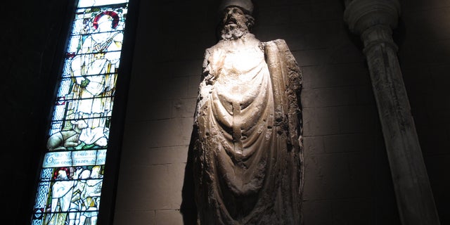 A statue of St. Patrick in St. Patrick's Cathedral, Dublin.