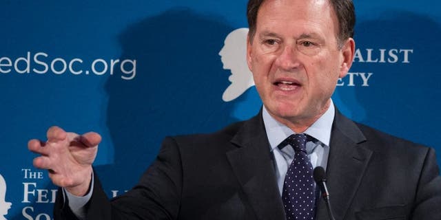 Supreme Court Justice Samuel Alito speaks at the Federalist Society National Lawyers Convention in Washington, Thursday, Nov. 17, 2016.