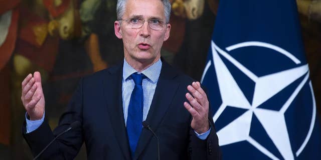 NATO Secretary General Jens Stoltenberg in Rome in 2017. (Agelo Carconi/ANSA via AP}