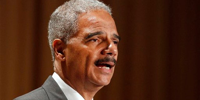 FILE: June 11, 2012: Attorney General Eric Holder speaks at the League of Women Voters National Convention in Washington.
