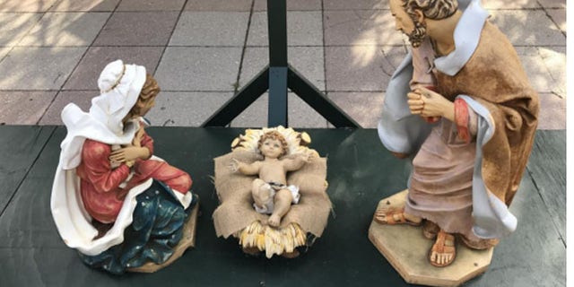 The Nativity scene in Bethlehem's Payrow Plaza. (Bethlehem Police Department)