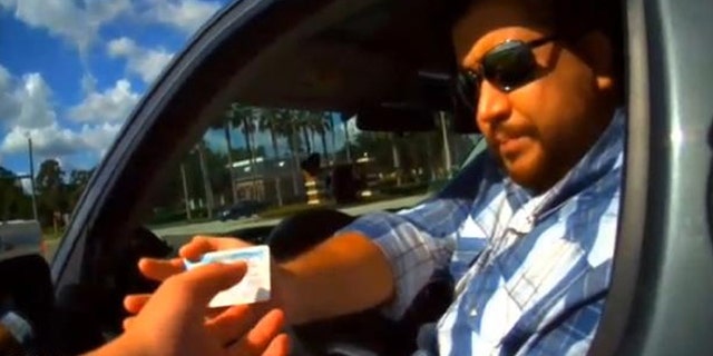 George Zimmerman pulled over in Florida.