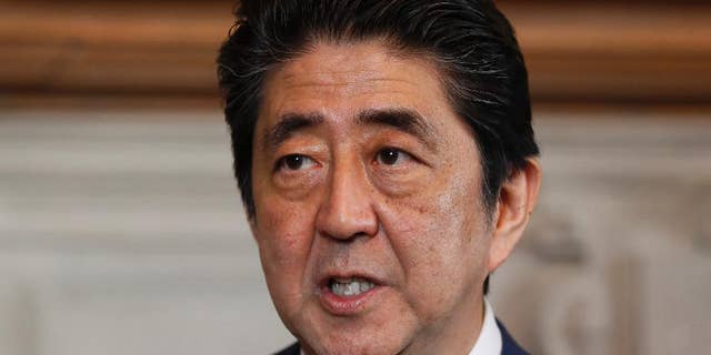 Japan's Prime Minister Shinzo Abe, shown April 28, 2017, pledged Saturday to do "everything, to the best of my ability," to protect Japan from North Korean missiles.
