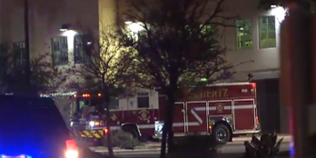 Officials at the scene after a blast was reported at a FedEx ground distribution facility in Schertz, Texas.