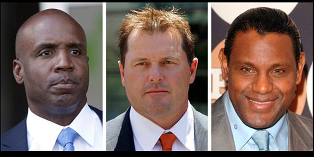 Barry Bonds, left, Roger Clemens and Sammy Sosa are on the ballot for Baseball Hall of Fame voting.
