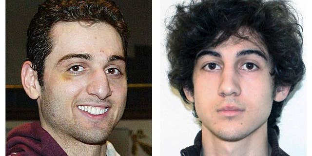 FILE - This combination of file photos shows brothers Tamerlan, left, and Dzhokhar Tsarnaev, suspects in the Boston Marathon bombings on April 15, 2013. A Friday, Oct. 10, 2014 filing by the defense says a prosecution witness against Dzhokhar Tsarnaev is prepared to testify that Tsarnaev knew his older brother Tamerlan was involved in a 2011 triple slaying, according to a filing by attorneys for the surviving brother. Tsarnaev has pleaded not guilty in the 2013 bombings that killed three people and injured about 260 others. (AP Photos/Lowell Sun and FBI, File)