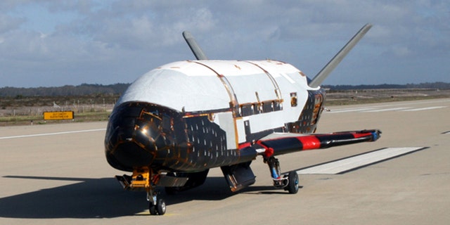 This undated file image provided by the U.S. Air Force shows the X-37B spacecraft.
