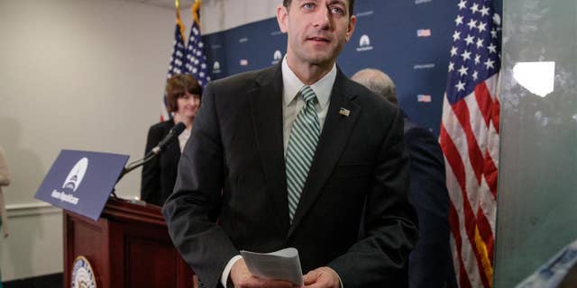 FILE - In this April 4, 2017 file photo, House Speaker Paul Ryan of Wis. finishes a news conference on Capitol Hill in Washington. where he talked about Republicans reviving the failed health care bill. Donald Trump promised to shake up Washington. And in his first 100 days, he’s certainly followed through. Between the fixation on the inauguration crowd size, his tweets that he had been wiretapped by his predecessor and the failed effort at health care reform, Trump’s honeymoon could hardly be described as blissful. (AP Photo/J. Scott Applewhite, File)