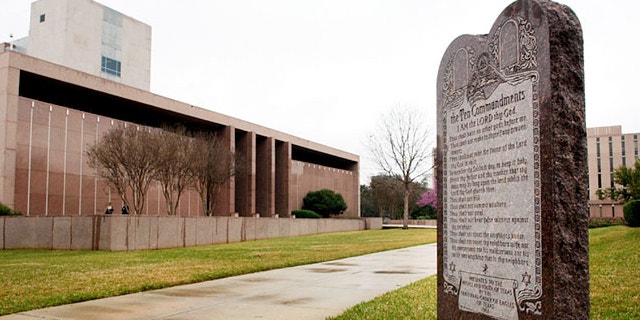 FILE: The American Civil Liberties Union of Oklahoma has filed a lawsuit seeking to force the removal of a Ten Commandments monument from state Capitol grounds in Oklahoma City.