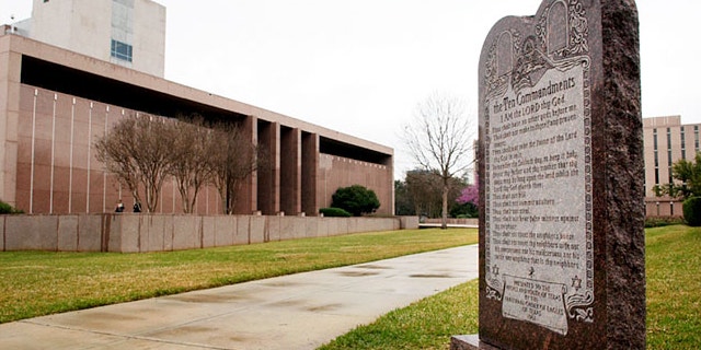 FILE: The American Civil Liberties Union of Oklahoma has filed a lawsuit seeking to force the removal of a Ten Commandments monument from state Capitol grounds in Oklahoma City.