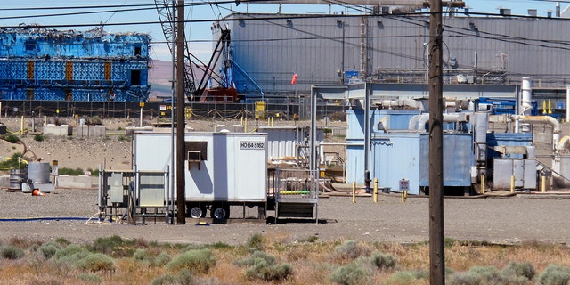 This May 13, 2017, photo shows a portion of the Plutonium Finishing Plant on the Hanford Nuclear Reservation near Richland, Wash.