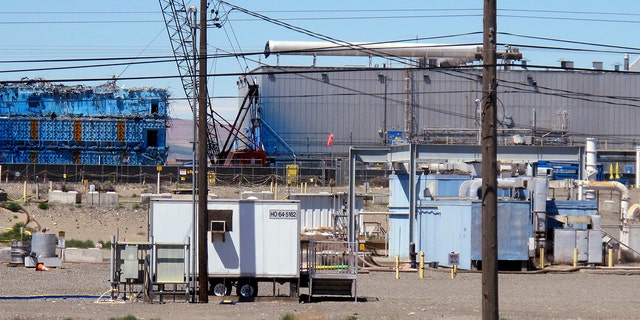This May 13, 2017, photo shows a portion of the Plutonium Finishing Plant on the Hanford Nuclear Reservation near Richland, Wash.