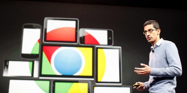 File photo: Sundar Pichai speaks during Google I/O Conference at Moscone Center in San Francisco, California June 28, 2012. (REUTERS/Stephen Lam)