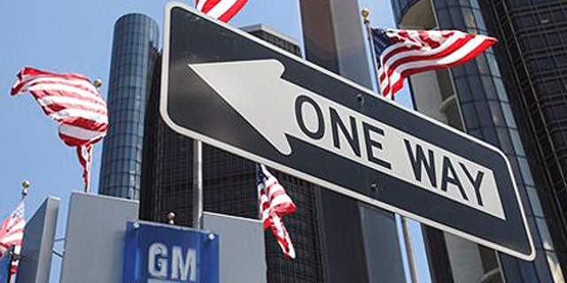 July 9: The General Motors headquarters is seen in Detroit.