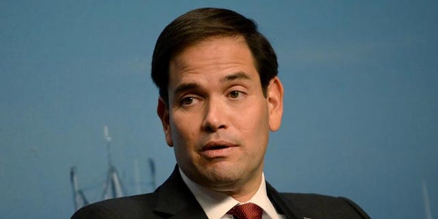 MANCHESTER, NH - NOVEMBER 4: Republican Presidential candidate Marco Rubio (R-FL) participates in a round table discussion at Saint Anselm College in Manchester, New Hampshire. Rubio is looking for a bump in the polls following a strong outing in the last debate. (Photo by Darren McCollester/Getty Images)