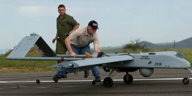 A Shadow drone at Fort Huachuca in 2005.