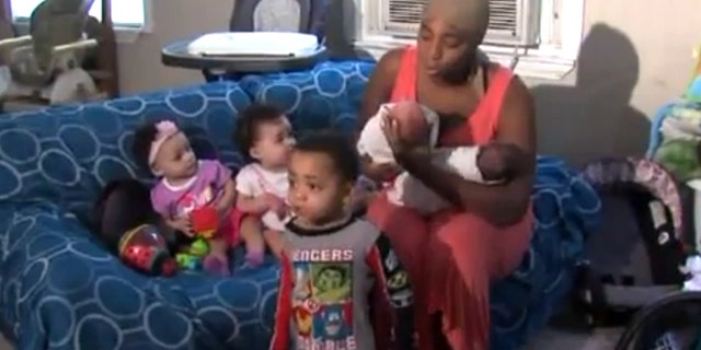 Danesha Couch is pictured with her five children.