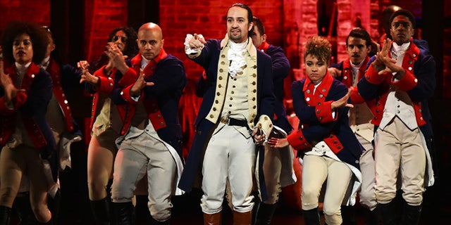 Lin-Manuel Miranda and the cast of 'Hamilton' on June 12, 2016 in New York City.