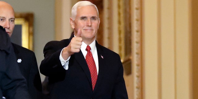 Vice President Pence on Capitol Hill ahead of the Senate vote on tax reform.