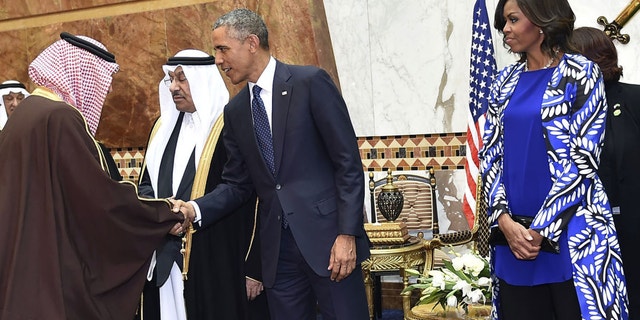 President Obama and first lady Michelle in Riyadh, Saudi Arabia, Tuesday, Jan. 27, 2015.
