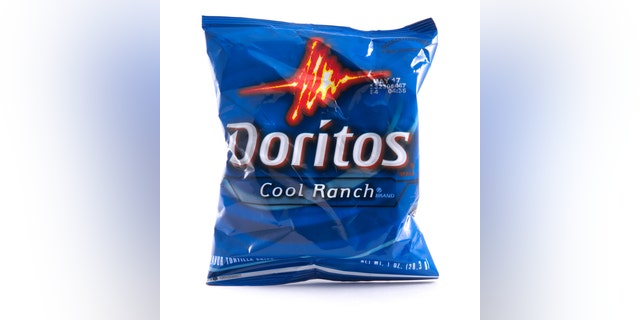 Atlanta, USA - February 11, 2012: A single serving bag of Cool Ranch Doritos. Doritos were the first tortia chip production launched in the United States. Dortiros were introduced by the Frito-Lay company in 1966.