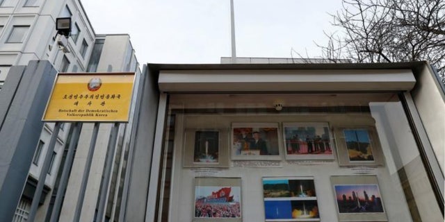 Outside the compound of the North Korean Embassy in Berlin late last year.