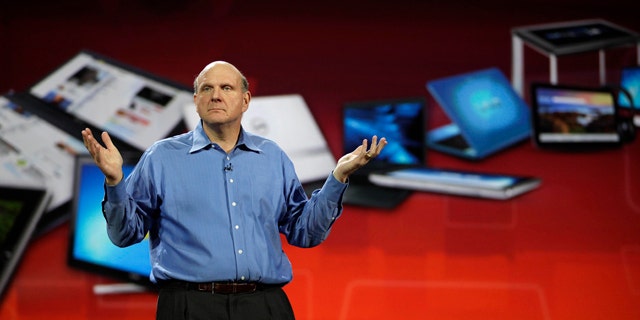 Jan. 5, 2011: Microsoft chief executive officer Steve Ballmer gives his keynote speech at the 2011 Consumer Electronics Show in Las Vegas.