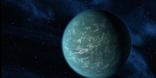 This artist's conception illustrates Kepler-22b, a planet known to comfortably circle in the habitable zone of a sun-like star. It is the first planet that NASA's Kepler mission has confirmed to orbit in a star's "habitable zone" -- the region around a star where liquid water, a requirement for life on Earth, could persist.