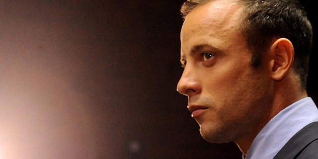 Paralympic athlete Oscar Pistorius in court Feb. 22, 2013 in Pretoria, South Africa, for his bail hearing charged with the shooting death of his girlfriend, Reeva Steenkamp.