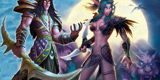 Artwork depicts characters from the hit online game "World of Warcraft."