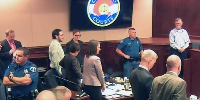 FILE - This file photo released on Sept. 20, 2012 by the Arapahoe County Sheriff's Office shows Colorado movie theater shooter James Holmes. While on the stand on July 28 and 29, 2015, Robert Holmes testified that his son came home from winter break from graduate school in 2011, several months before the shooting, and was making odd facial expressions which his parents had not seen in him before. (AP Photo/Arapahoe County Sheriff via AP)